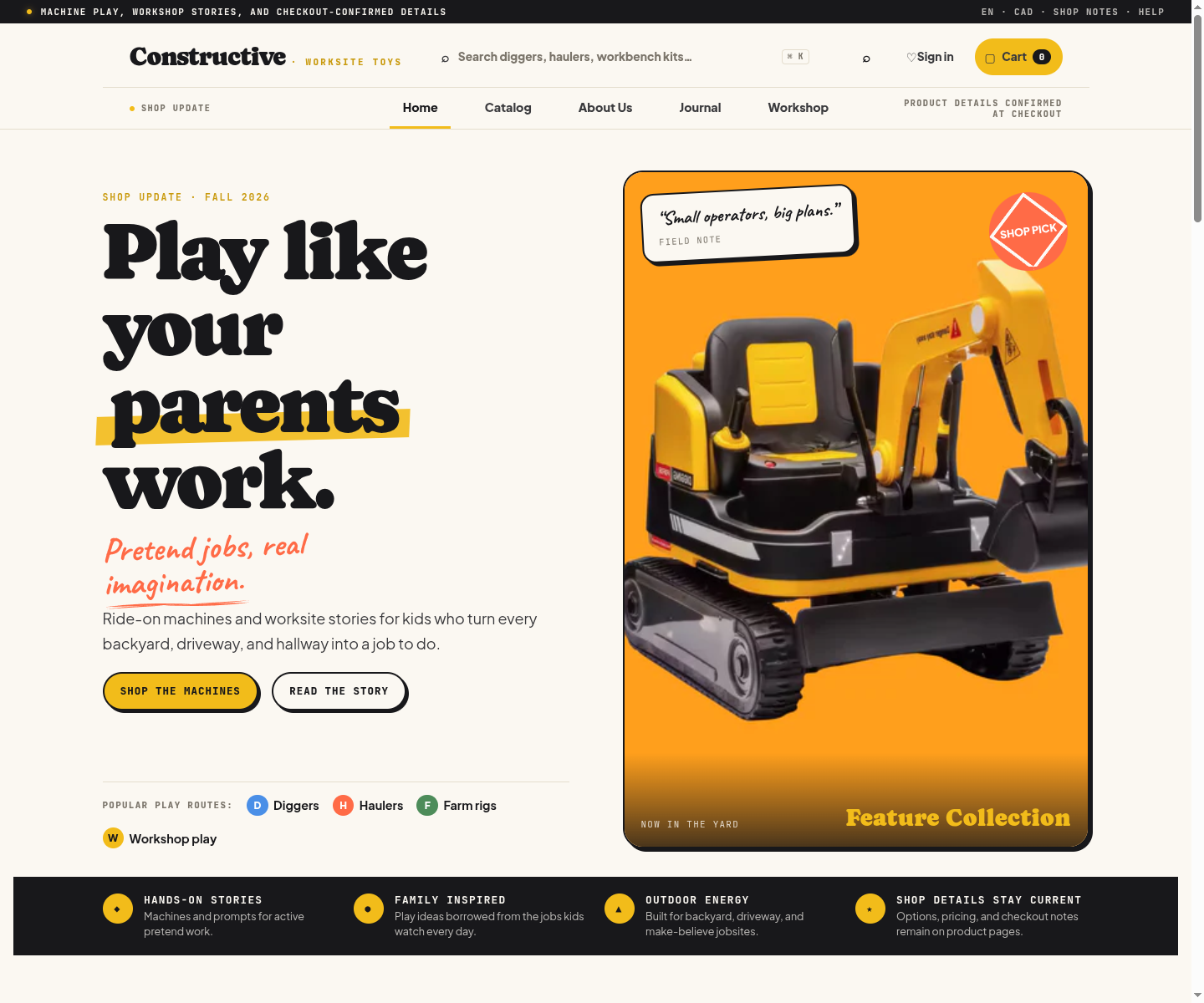 Homepage screenshot for Constructive Toys